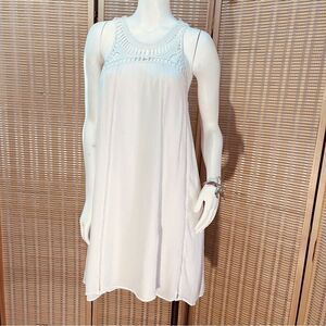 Sunny Oceans white crêpe tunic dress large